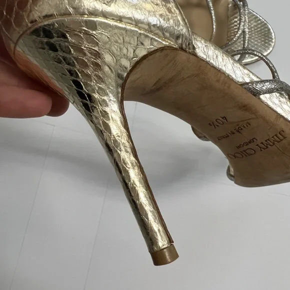 Jimmy Choo Straits D’Orsay Gold Heels - Picture 5 of 14